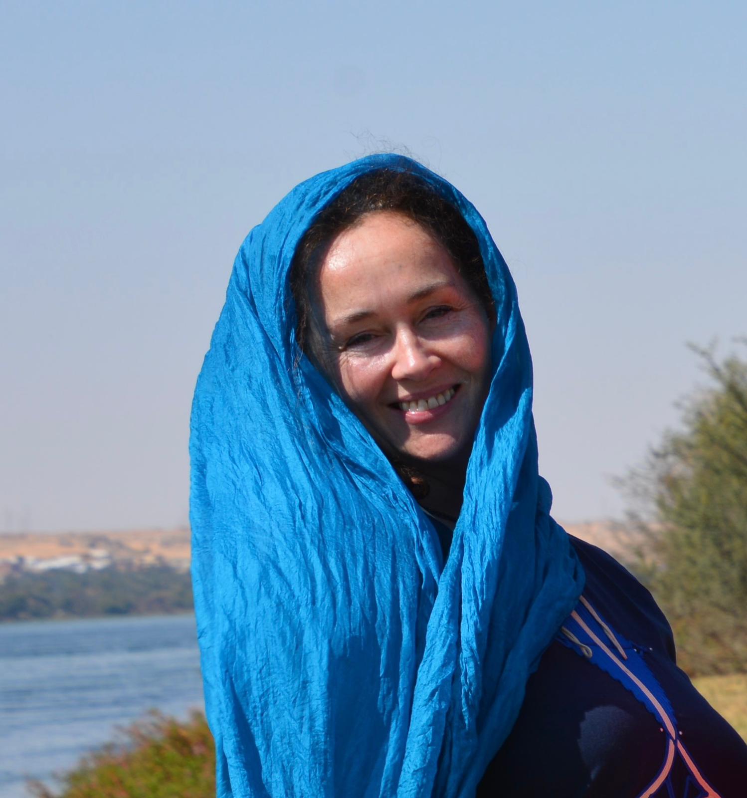 Joanna Sullivan with blue scarf