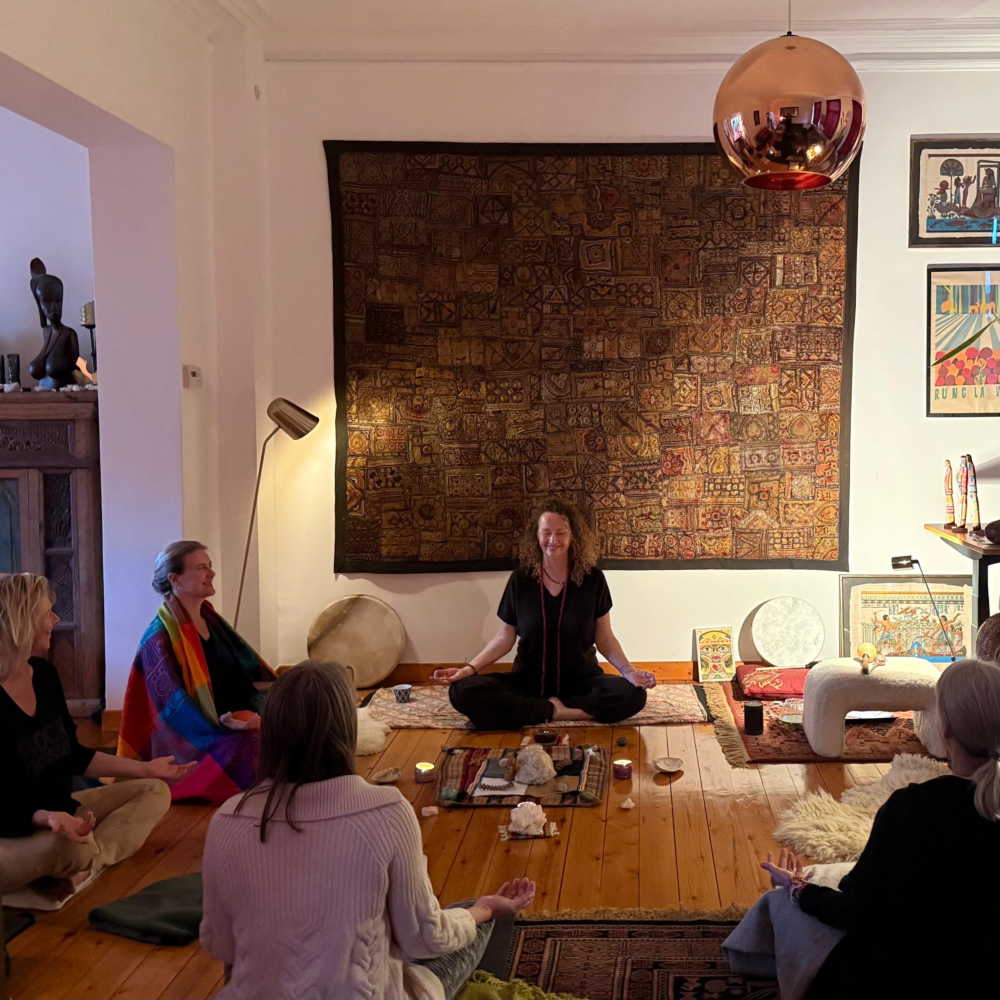 Joanna Sullivan guiding a healing ceremony