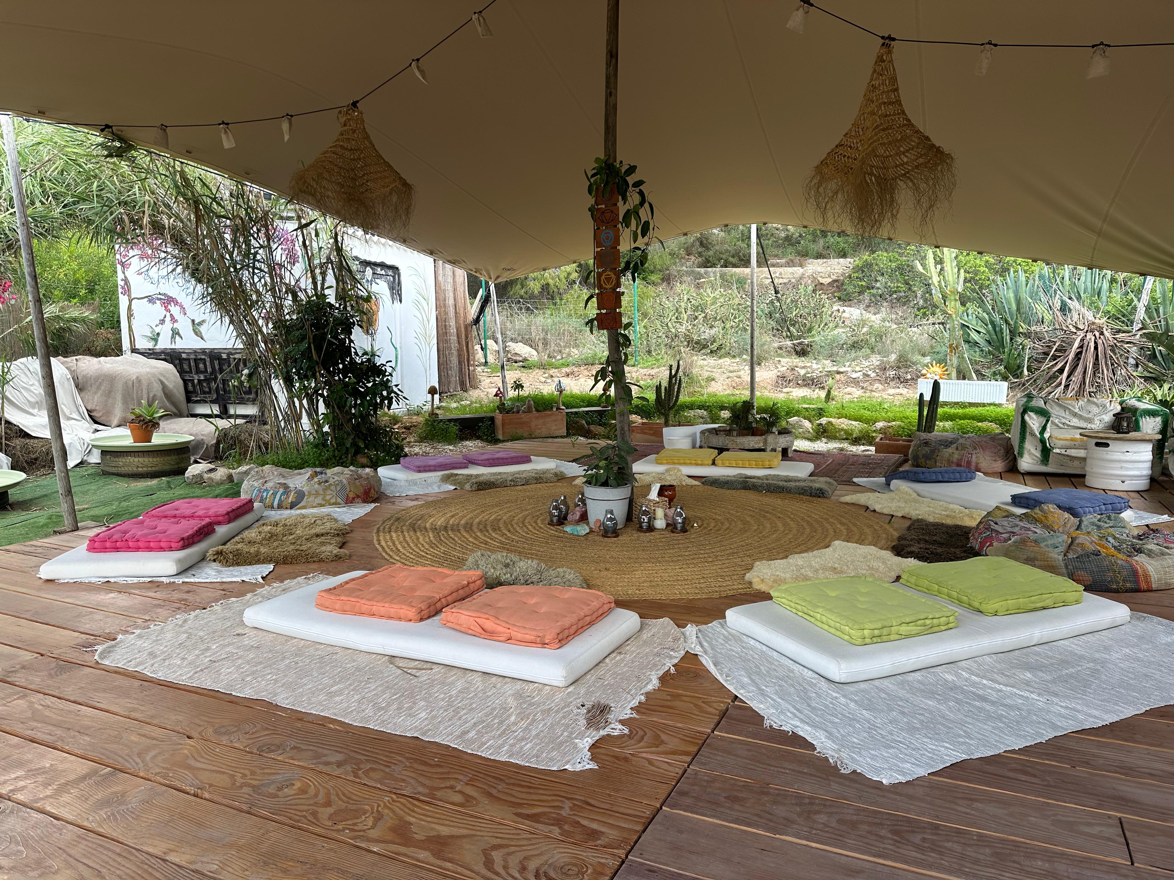 Circle of yoga mats